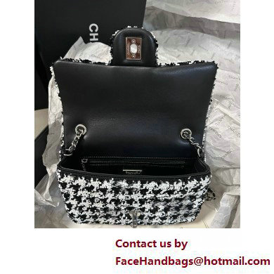 chanel Sequins Black  &  White Small Flap Bag AS4418 2025